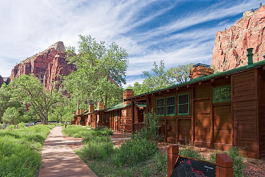 Zion Lodge at Zion National Park near Springdale, Utah. Editorial credit: Patrizio Martorana / Shutterstock.com