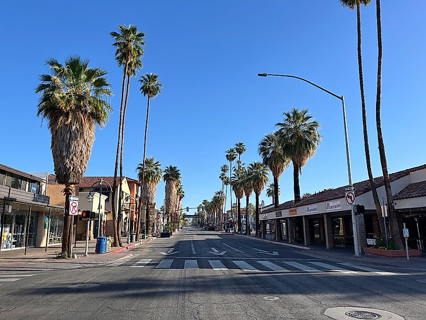 Street view in Palm Springs, CA.