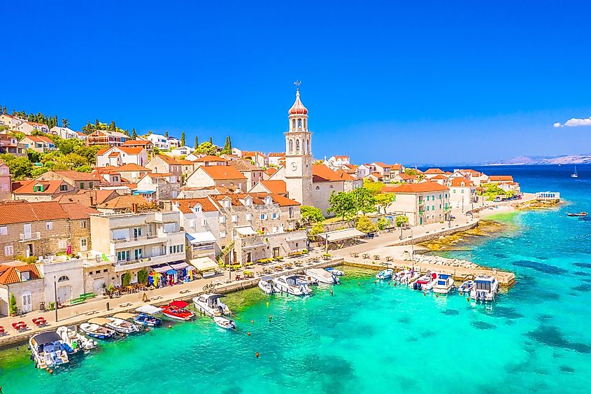 The Sutivan waterfront on Brac Island, Croatia.