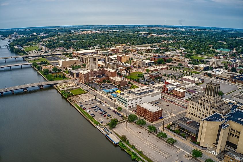Aerial View of Saginaw, Michigan during Summer.