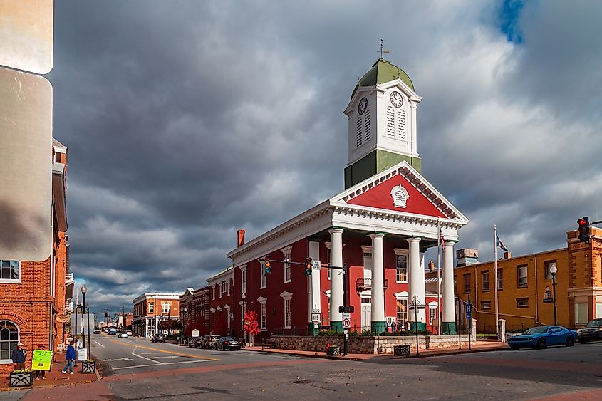 The Historic Courthouse in the downtown area of Charles Town, West Virginia.