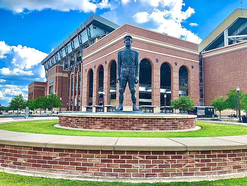 The 12th man statue at Kyle Field, Texas 