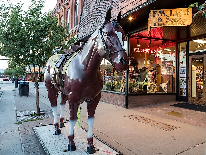 outside the venerable F.M. Light & Sons western-wear store, founded in 1905 in Steamboat Springs, Colorado