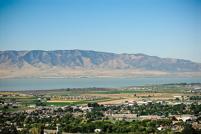 Pleasant Grove, Utah - Looking West over Utah Lake