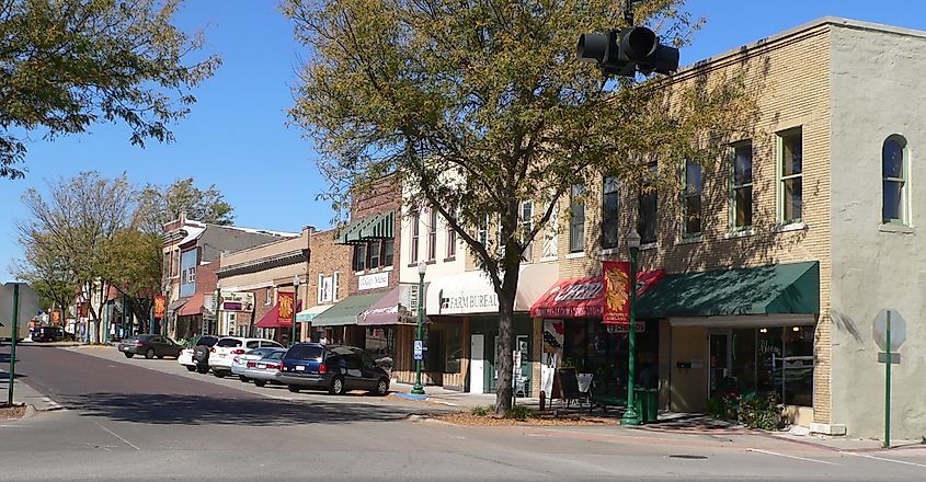 Silver Street in downtown Ashland, Nebraska.