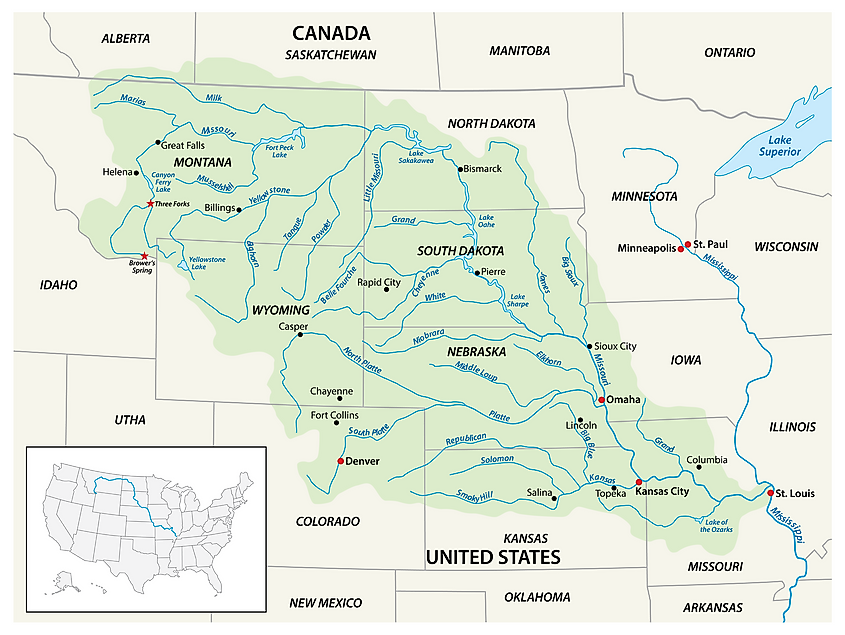 Missouri River Map 