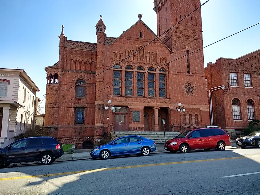 View of a church in the city of Danville, Virginia.