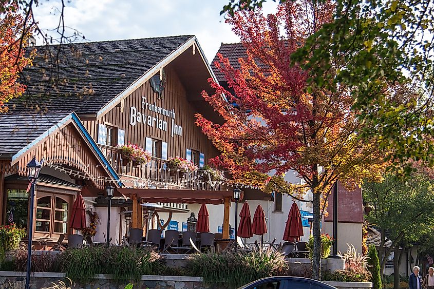 Exterior of the world-famous Bavarian Inn in Frankenmuth, Michigan, USA