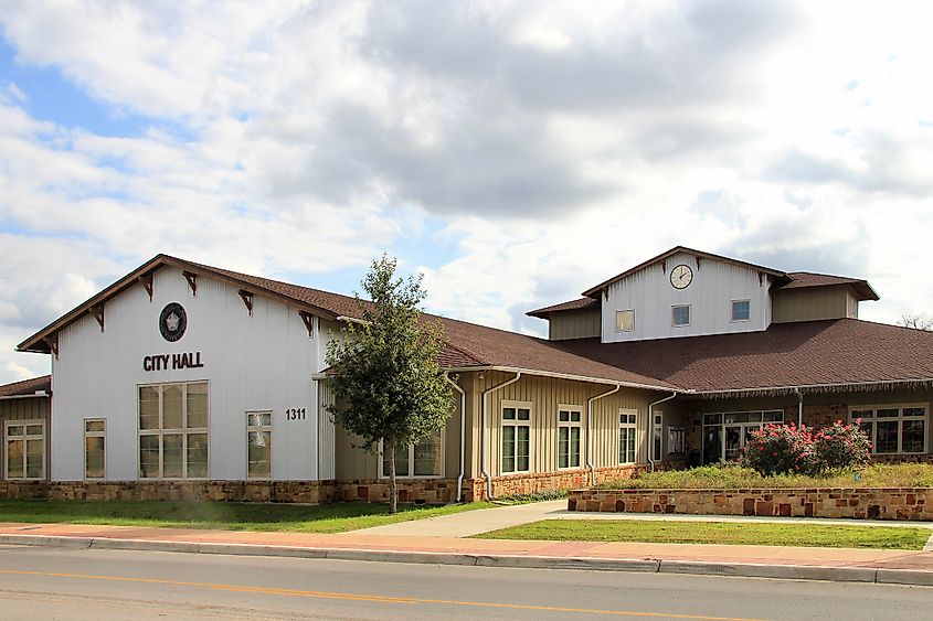 City Hall building in Bastrop, Texas, United States.