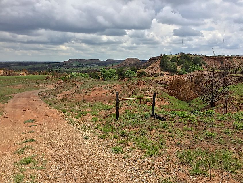 Expansive landscape of the Gypsum Hills in Kansas