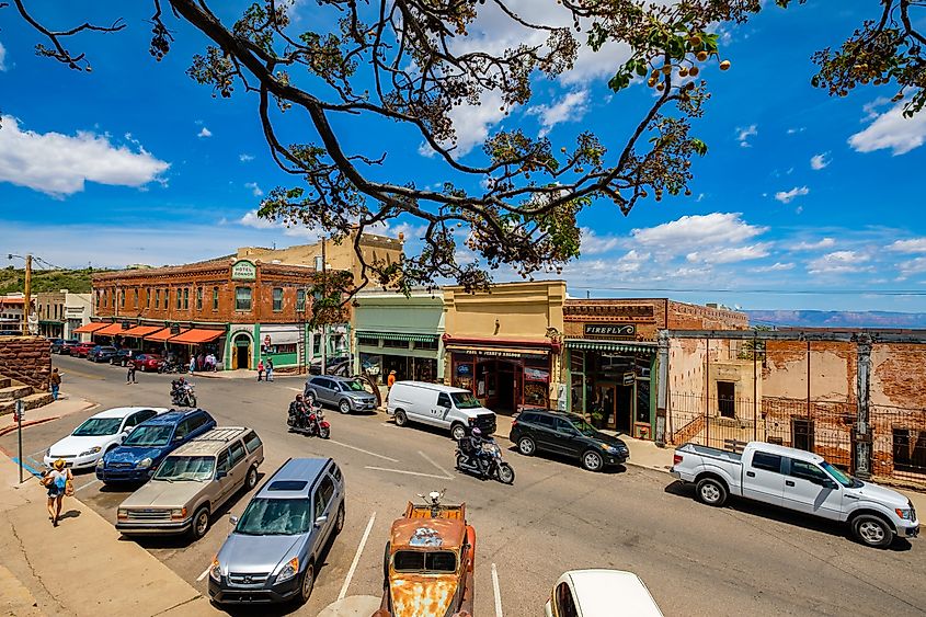 Street view of the downtown area of Jerome, which is located in Yavapai County, via Fotoluminate LLC / Shutterstock.com