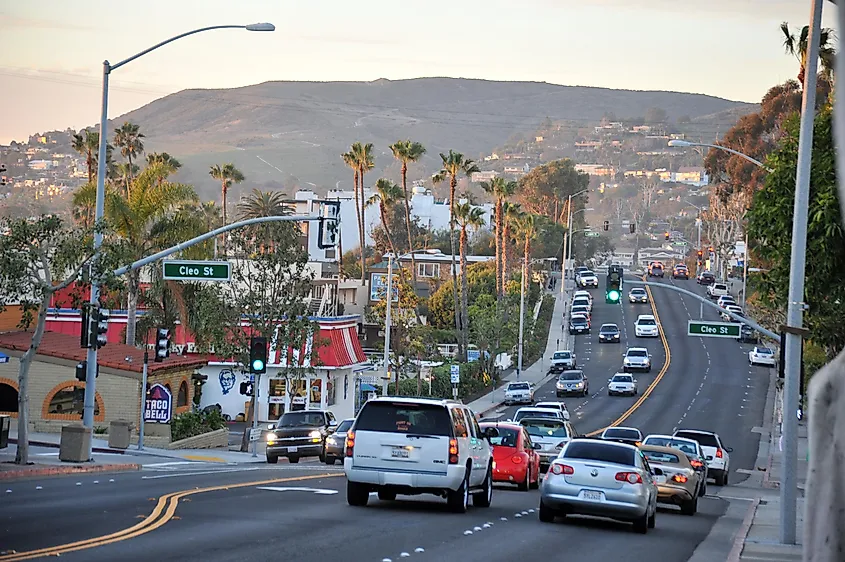 Coast Highway through Laguna Beach, California.
