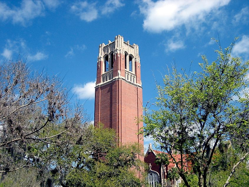 The Century Tower at the University of Florida in Gainesville, Florida.