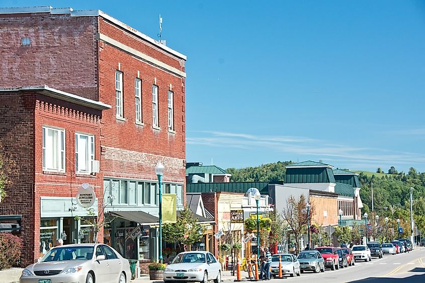 Main street in Newport, Vermont.