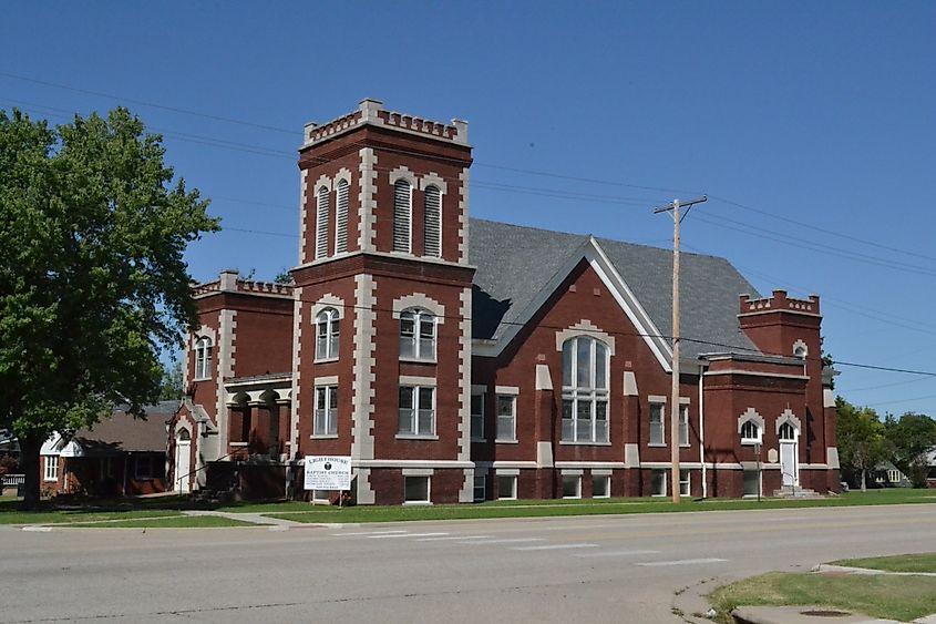 First Congregational Church in Independence, Kansas. Listed on the National Register of Historic Places.