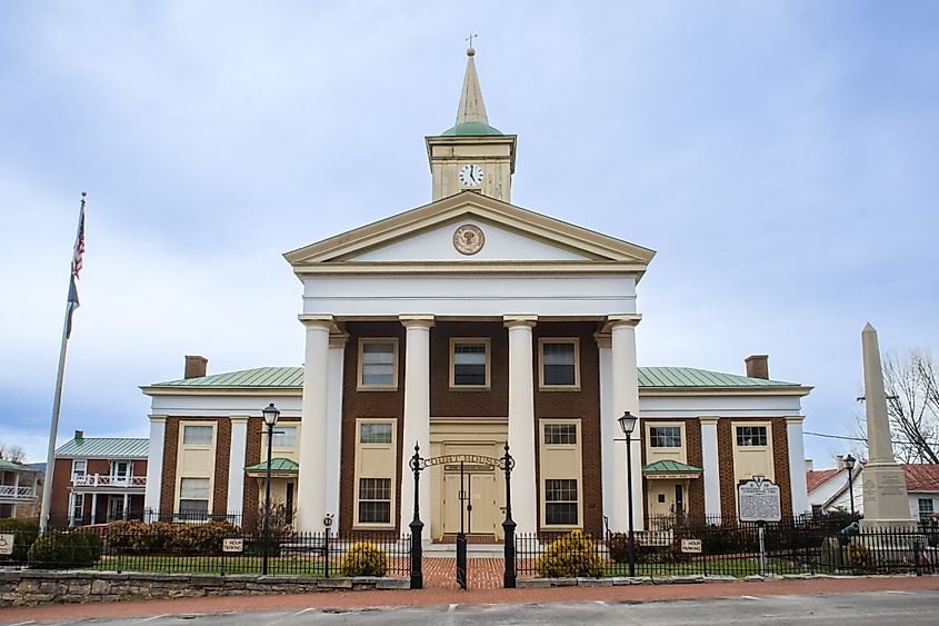 Botetourt County Virginia Courthouse in Fincastle, Virginia