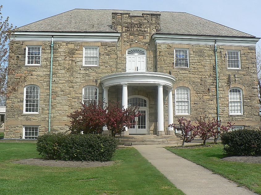 Old City Hall of Euclid city, Ohio, United States.