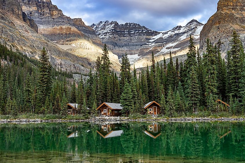 Lake O'Hara cabins in Yoho National Park, Canada.