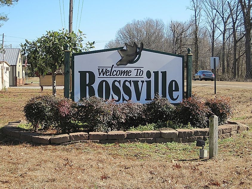 Rossville, Tennessee, Welcome sign.