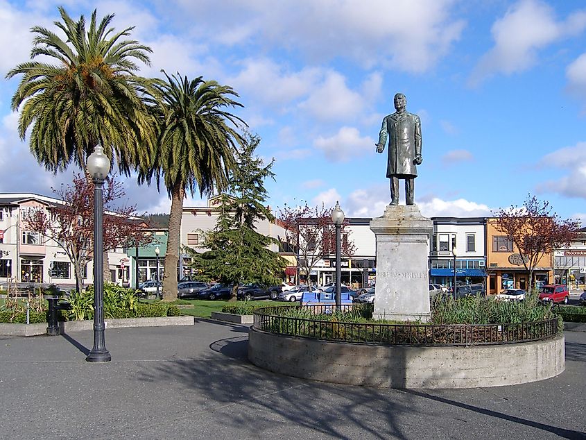 Arcata Plaza in Arcata, California.
