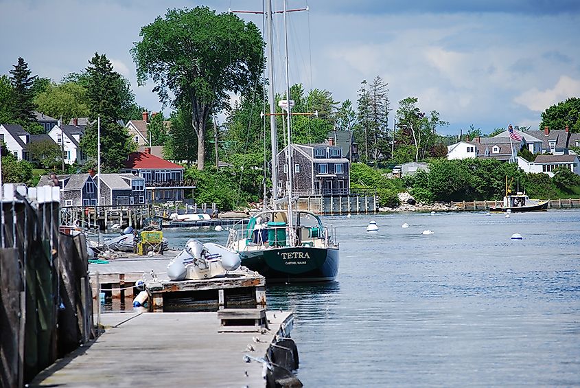 The charming harbor in Castine, Maine.