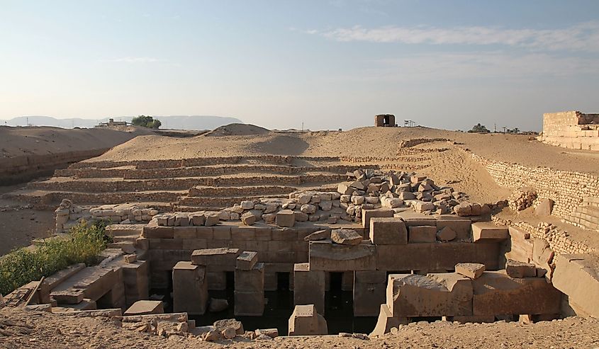 Abydos Temple ruins in Abydos, Egypt. 