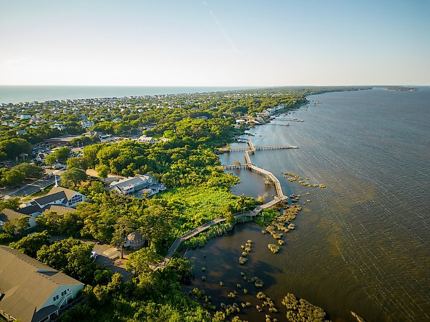 Aerial view of Duck, North Carolina.