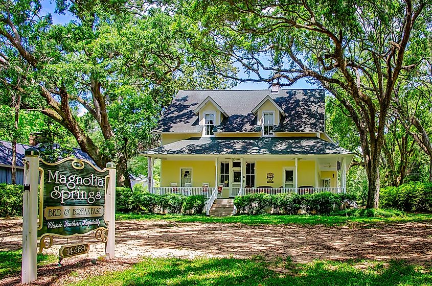 Magnolia Springs Bed and Breakfast is pictured in Magnolia Springs, Alabama.