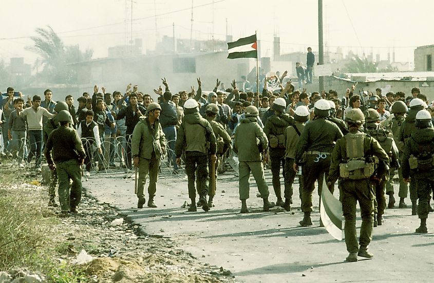 Protest during the Intifada in the Gaza Strip.