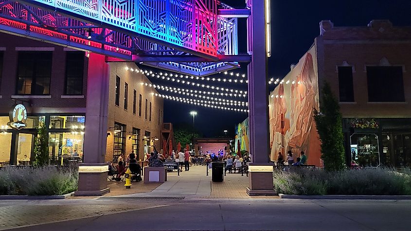 A performance space in a former alley in downtown Salina, Kansas.