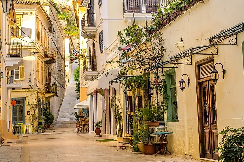 Narrow Street in Nafplio, Greece