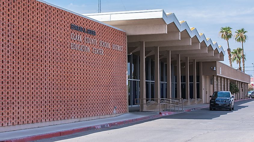 Edward A. Greer Clark County School District Education Center in Las Vegas, Nevada. Image Credit RYO Alexandre via Shutterstock.