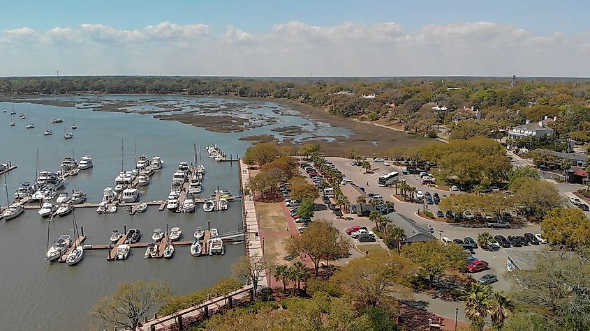 Aerial view of Beaufort in South Carolina.