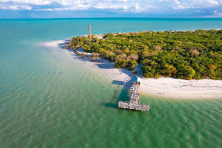 Panorama of Sanibel island in Lee County, FL.