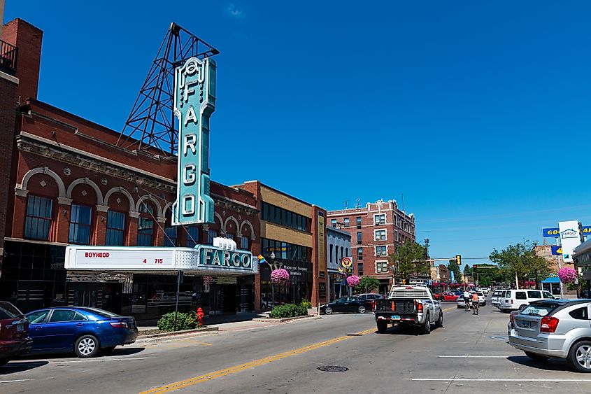 View of the Broadway Street in Fargo, North Dakota