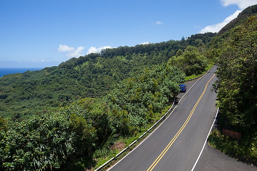 Hana Highway near Hana in Hawaii.