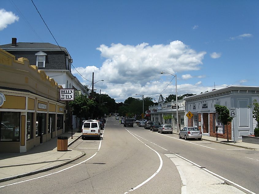 Main street in Franklin, Massachusetts