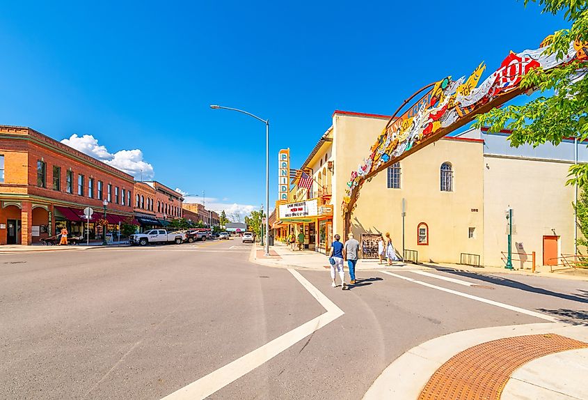 Main Street through historic downtown Sandpoint, Idaho.