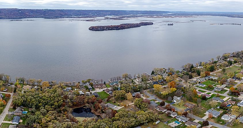 Aerial view of Onalaska, Wisconsin