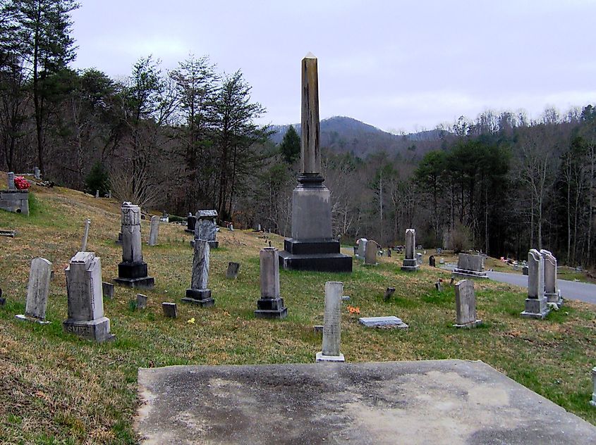 The Cross Mountain Miners' Circle at Circle Cemetery in Briceville, Tennessee.