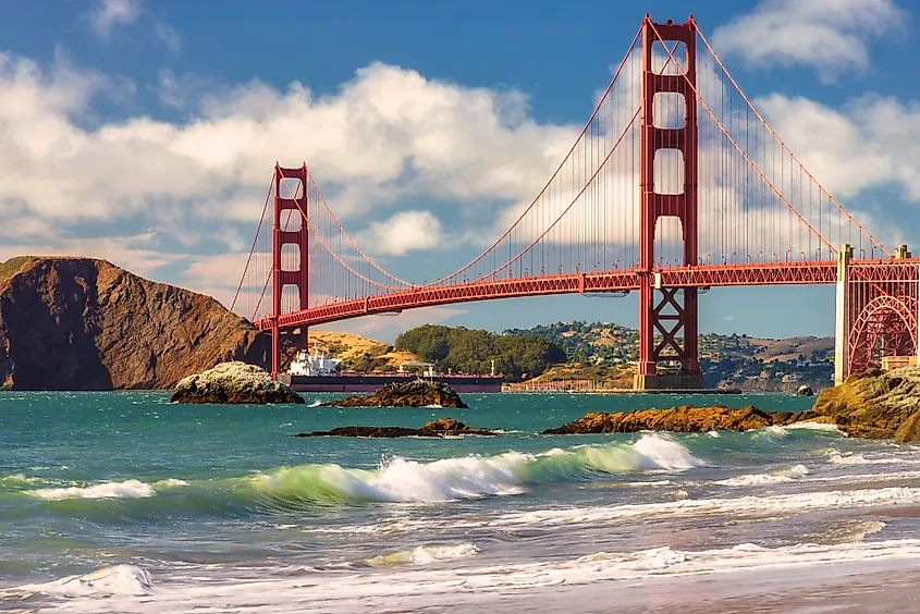 The Golden Gate Bridge in San Francisco, California.