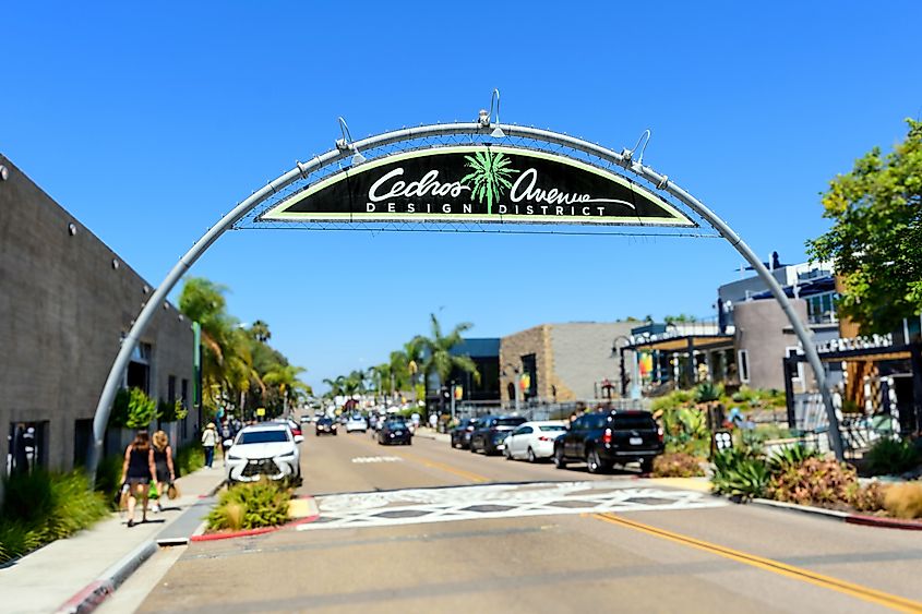 Cedros Avenue Design District arch sign. Editorial credit: Michael Vi / Shutterstock.com