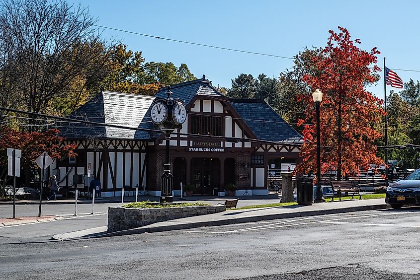 View of the train station of Hartsdale.