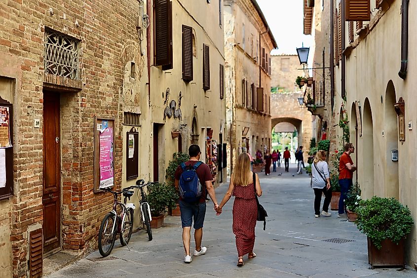 Pienza, Province of Siena, Tuscany: Cityscape of Pienza, Italy.