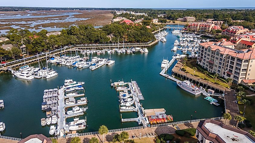 Aerial view of Hilton Head, South Carolina.