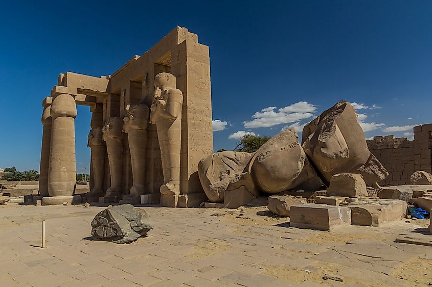 The Ramesseum, the mortuary temple of Ramesses II, located in the Theban Necropolis near Luxor, Egypt