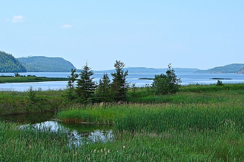 View of Lake Nipigon from Orient Bay, Thunder Bay District, Ontario, Canada
