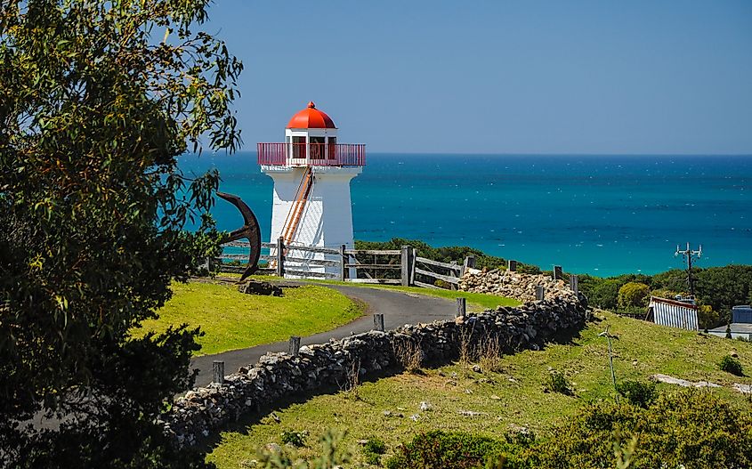 The lighthouse at Warrnambool. Australian Pacific coast.
