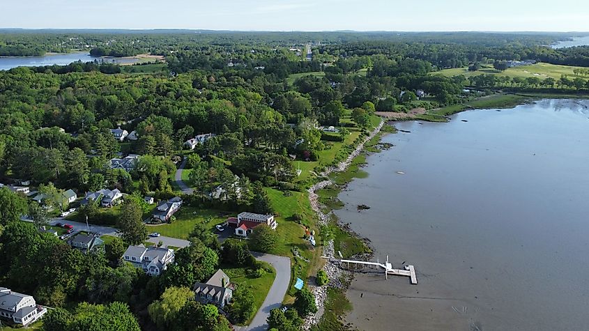 Aerial view of Falmouth, Maine.