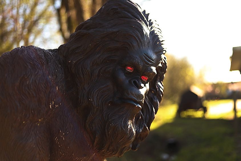 A statue of bigfoot in Jefferson, Texas